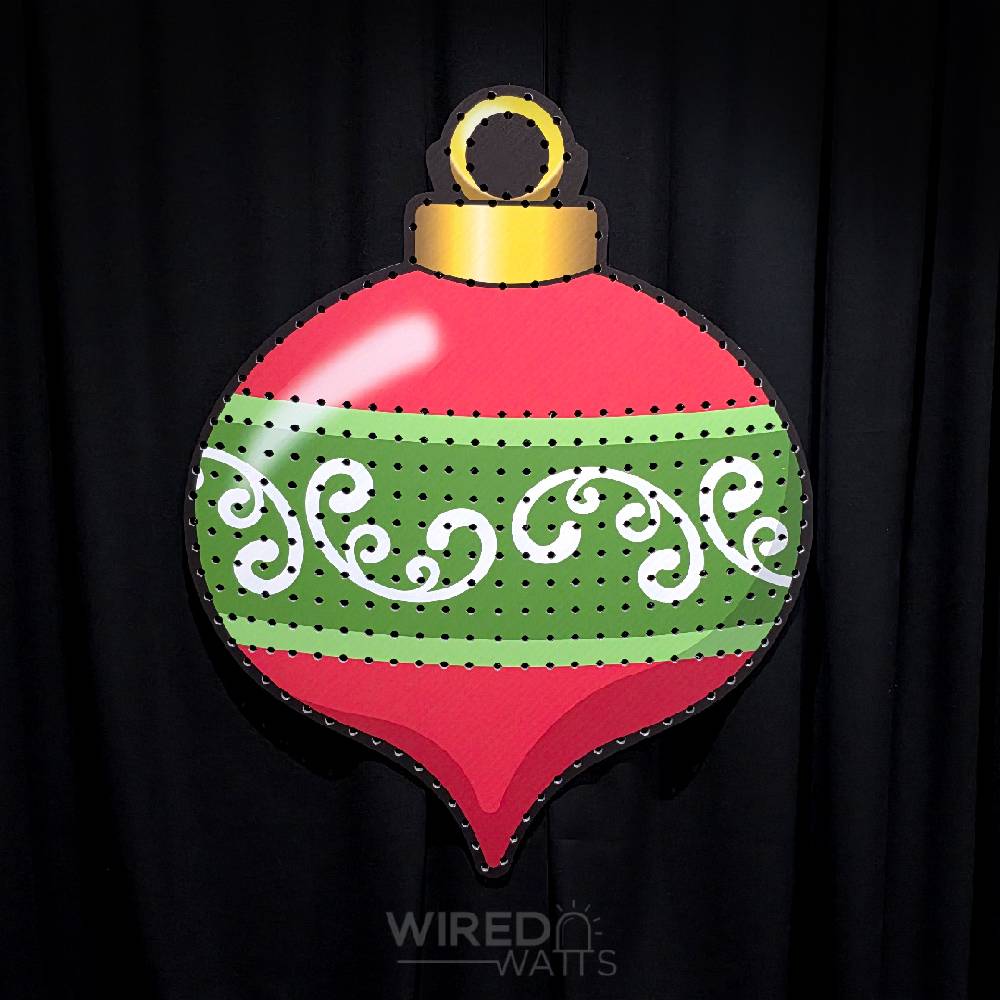 Large Pointed Christmas Bauble with Matrix One Stripe