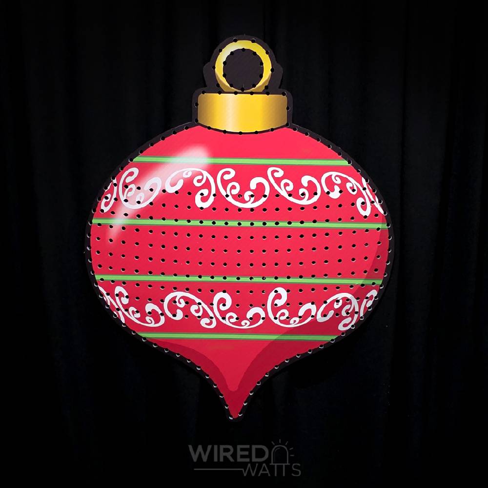 Large Pointed Christmas Bauble with Matrix Two Stripes