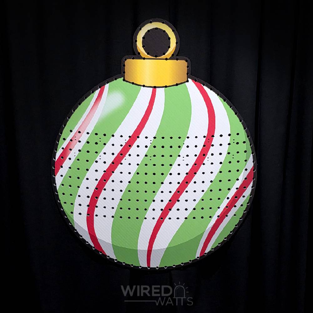 Large Round Christmas Bauble with Matrix Striped