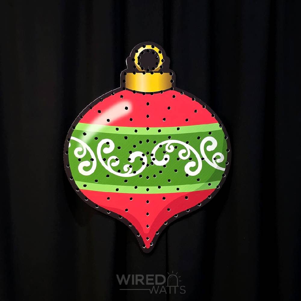 Small Pointed Christmas Bauble One Stripe