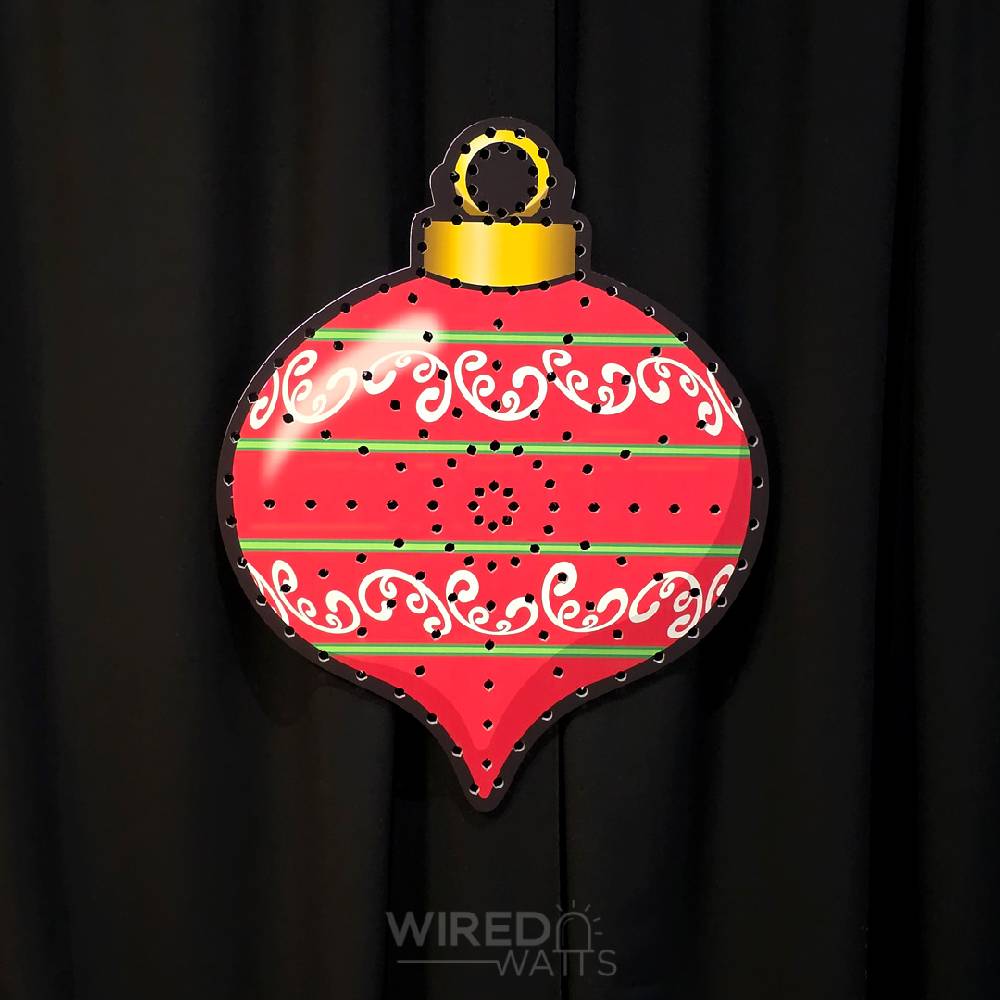 Small Pointed Christmas Bauble Two Stripes