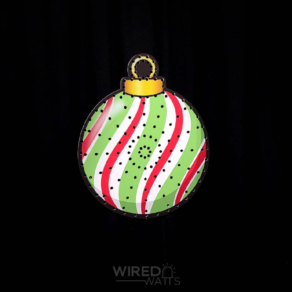 Small Round Christmas Bauble Striped