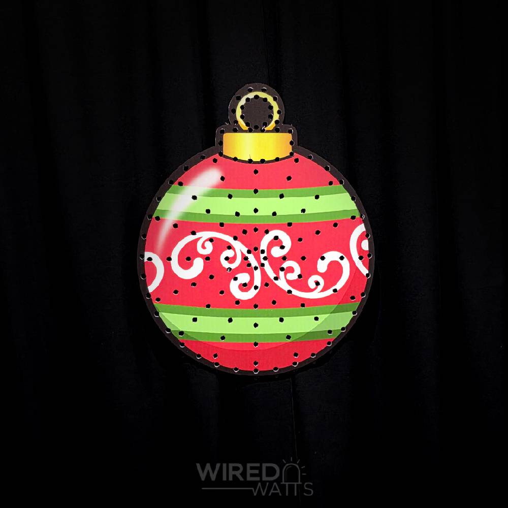 Small Round Christmas Bauble Striped and Swirled