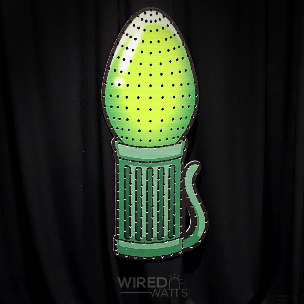 Large C9 Style Bulb with Matrix in Green