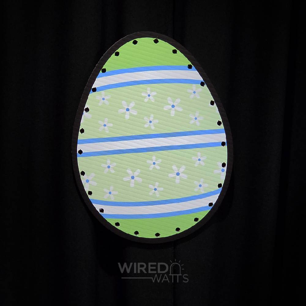Easter Egg Green with Blue and White Stripes