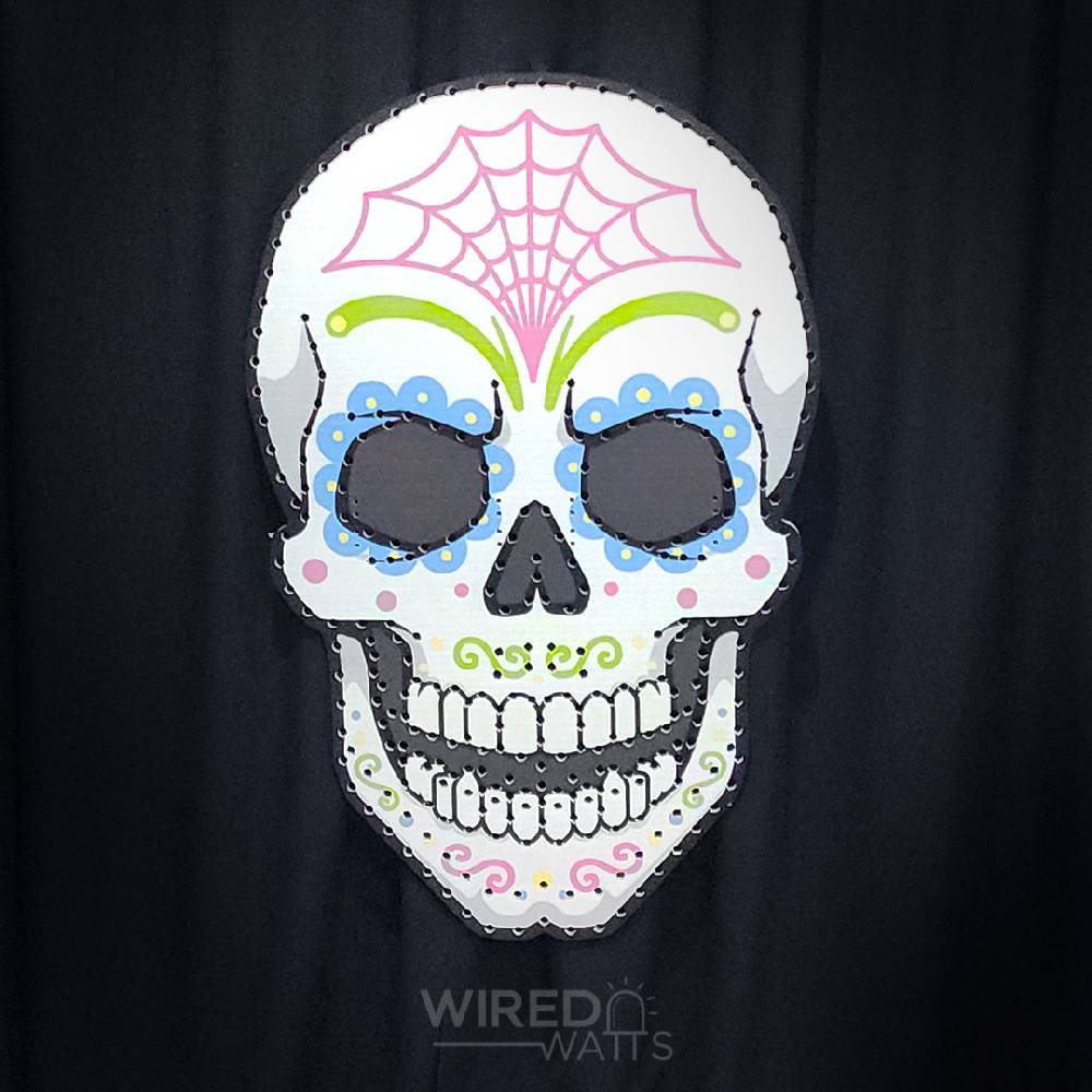 Giant Singing Sugar Skull - Spider Webs