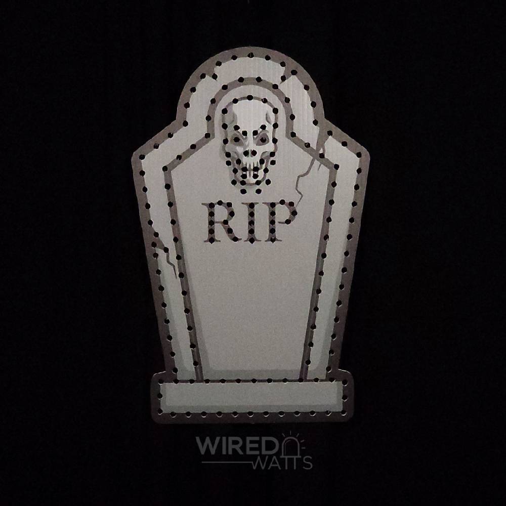 Skull Tombstone with Moving Jaw and Optional RIP Epitaph