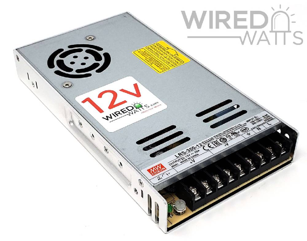 Meanwell LRS-350-12 12v 350w AC to DC Switching Power Supply - Wired  Watts.com