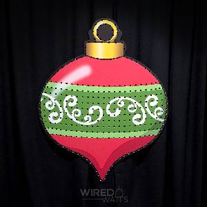 Large Pointed Christmas Bauble with Matrix One Stripe - Image 1
