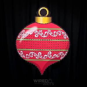 Large Pointed Christmas Bauble with Matrix Two Stripes - Image 1