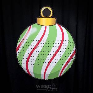 Large Round Christmas Bauble with Matrix Striped - Image 1