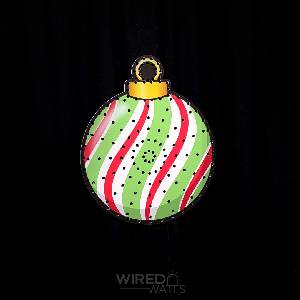 Small Round Christmas Bauble Striped - Image 1