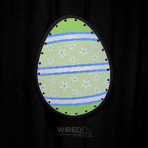 Easter Egg Green with Blue and White Stripes - Image 1