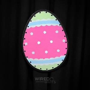 Easter Egg Pink with Green and Blue Stripes - Image 1