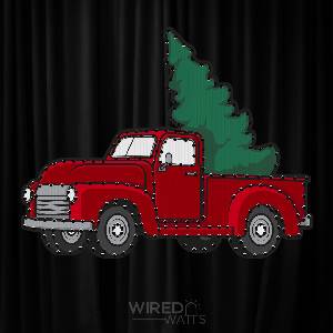 Little Red Truck Haulin' a Christmas Tree - Image 1